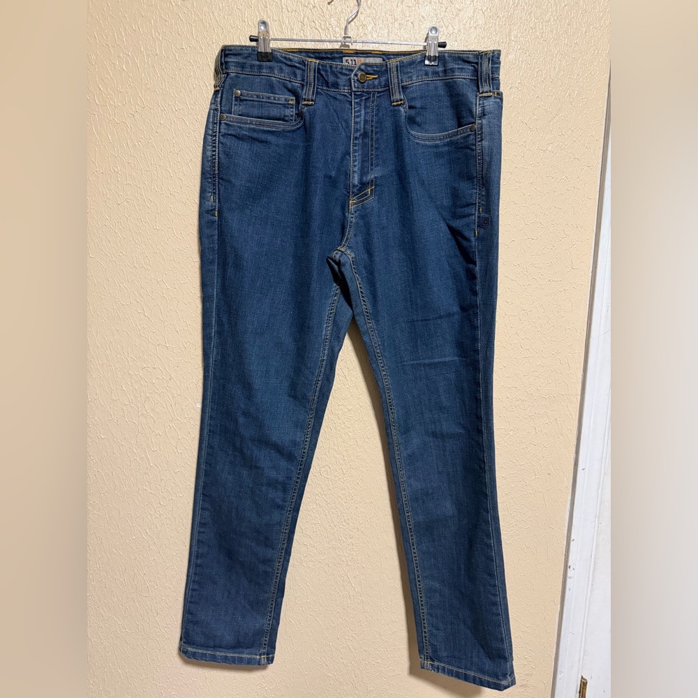5.11 Tactical Jeans Men’s 34x32 Blue Jeans Flex Five Pocket Denim slim‎ straight